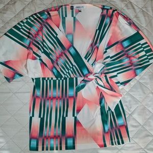 Jennifer Lopez Crossover Blouse Top shirt